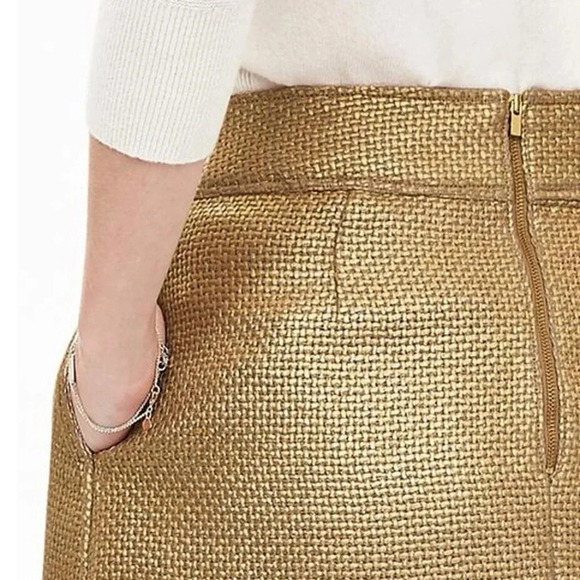 NWT Banana Republic  Coated Tweed Inverted Pleat Skirt - Picture 4 of 8